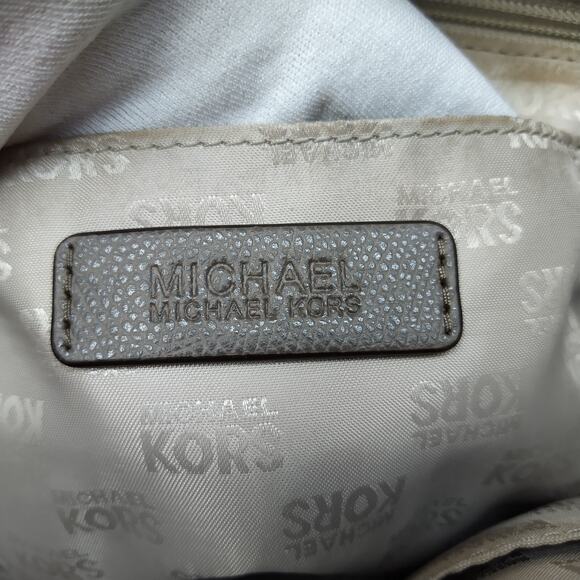 Michael Kors Gray Pebbled Leather Double Handle Tote Bag - Picture 12 of 16